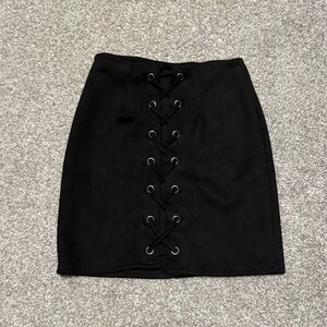 Windsor black suede mini skirt
